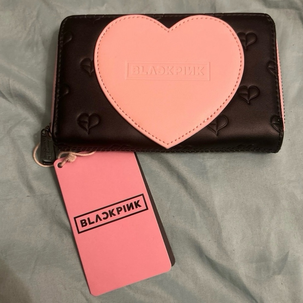 Loungefly Blackpink All Over Print Heart Faux Leather Zip Around Wallet